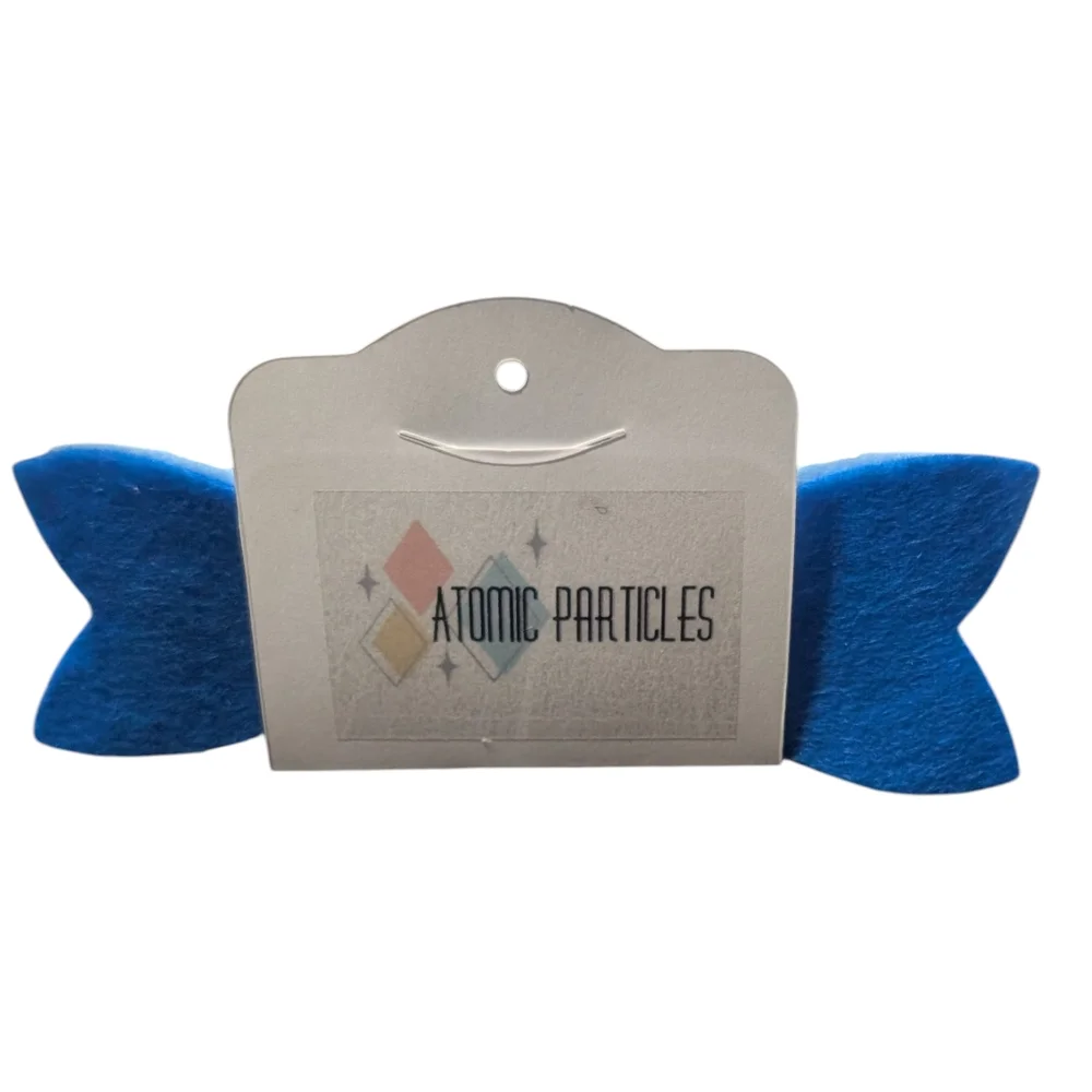 2 Tone Blue Felt Hair Bow Clip